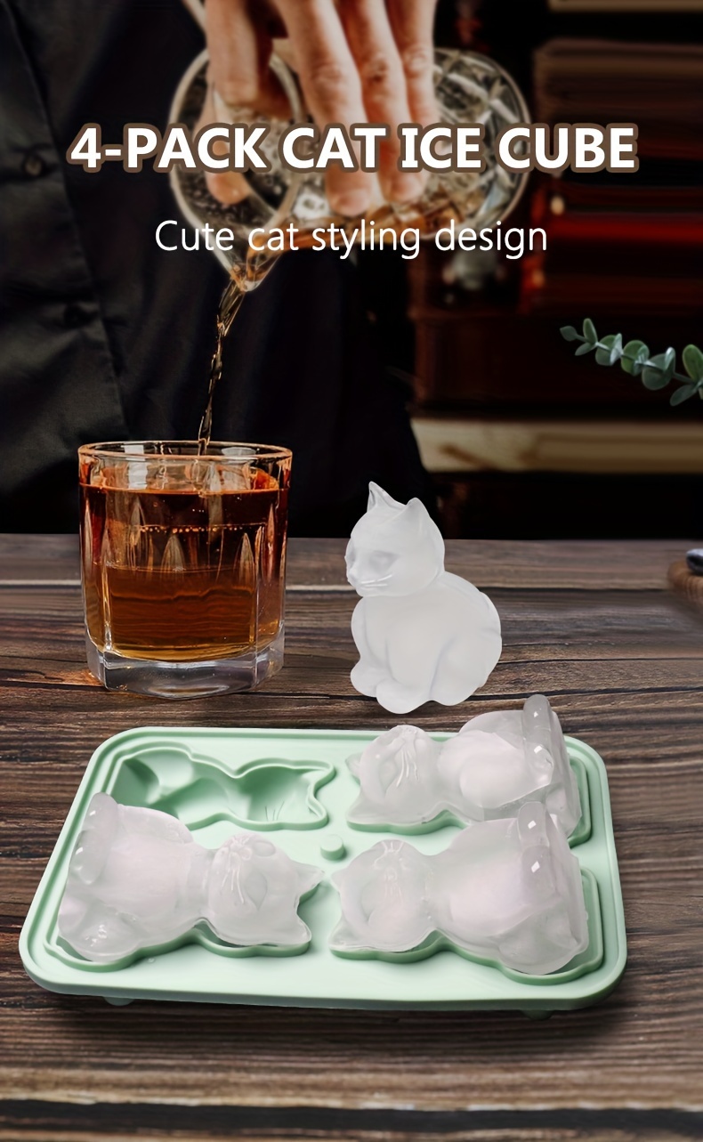 1pc   mold silicone cat   tray multifunctional chocolate mold mold for pudding   whiskey   tray ice trays for freezer cocktail whiskey kitchen accessaries apartment essentials party supplies details 0