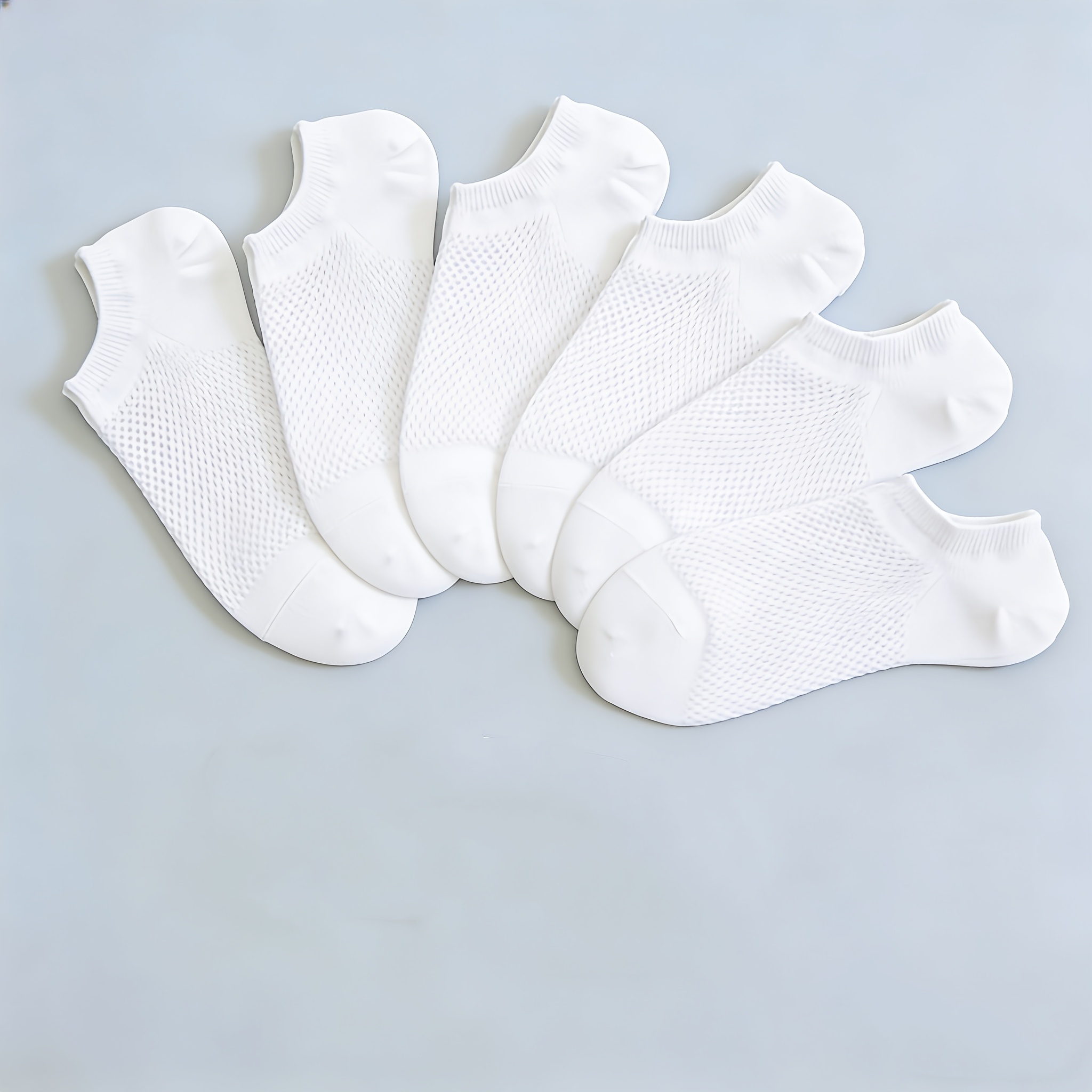 6 Pairs Summer Breathable Invisible Socks, Unisex Low-cut Ankle Socks