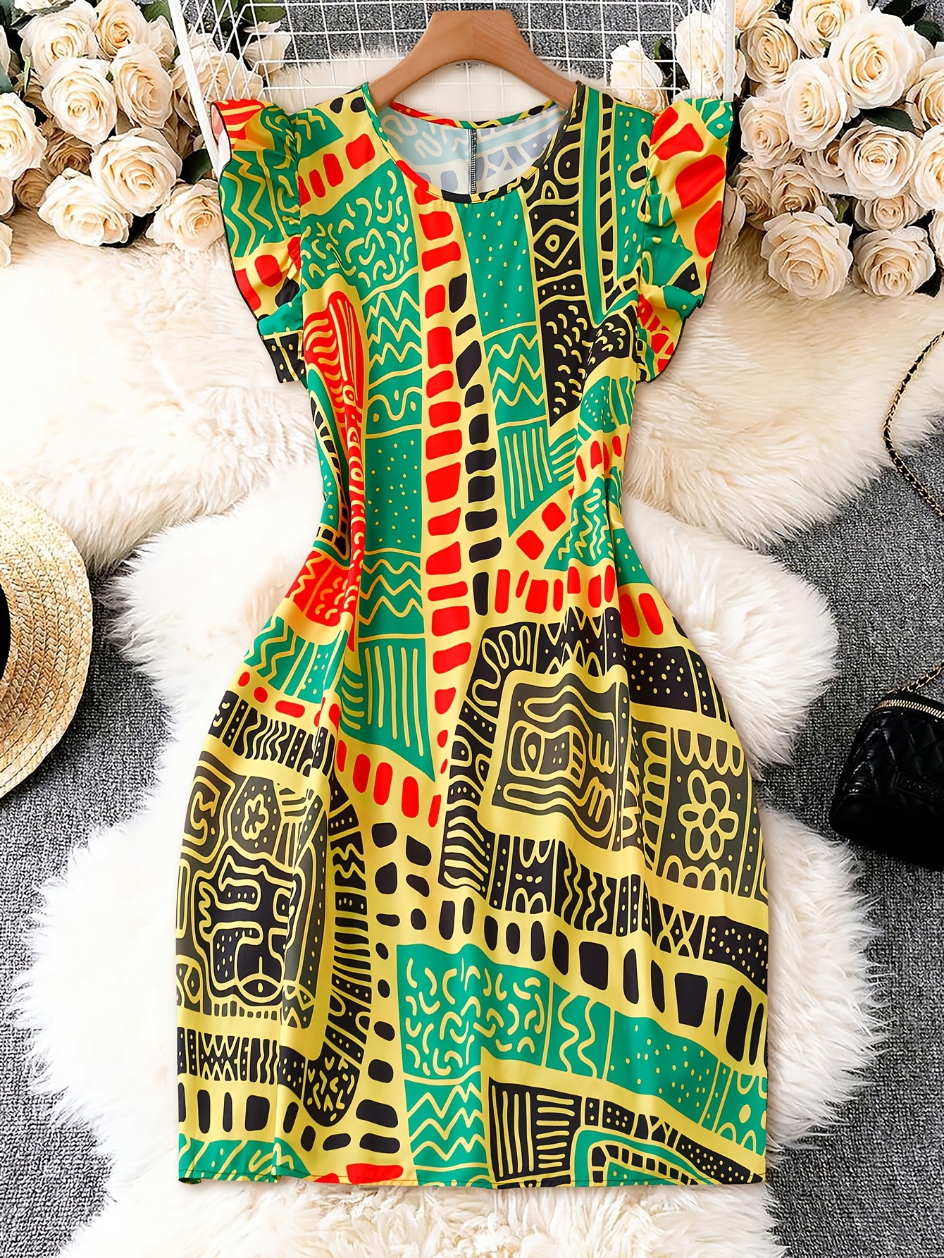 short dress for party A-Line Black Sequin Feather Short Party Dress, Black / 14