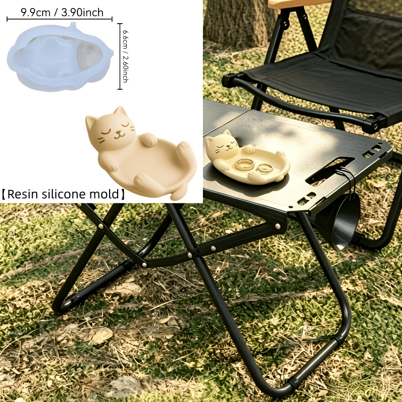 TEMU Moule en réutilisable pour bricolage - Plateau chat avec de chat irrégulière, adapté pour résine époxy, plâtre, fabrication de savon, de ,