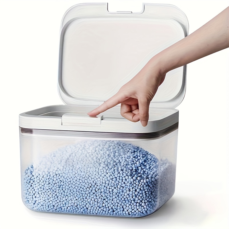 Laundry Room Detergent Dispenser And Storage Basket, Space- Laundry Room Organizer, Durable , Easy-to-use Push-button Lid, Laundry Room Accessories, Laundry Organization, Modern Laundry Accessories.