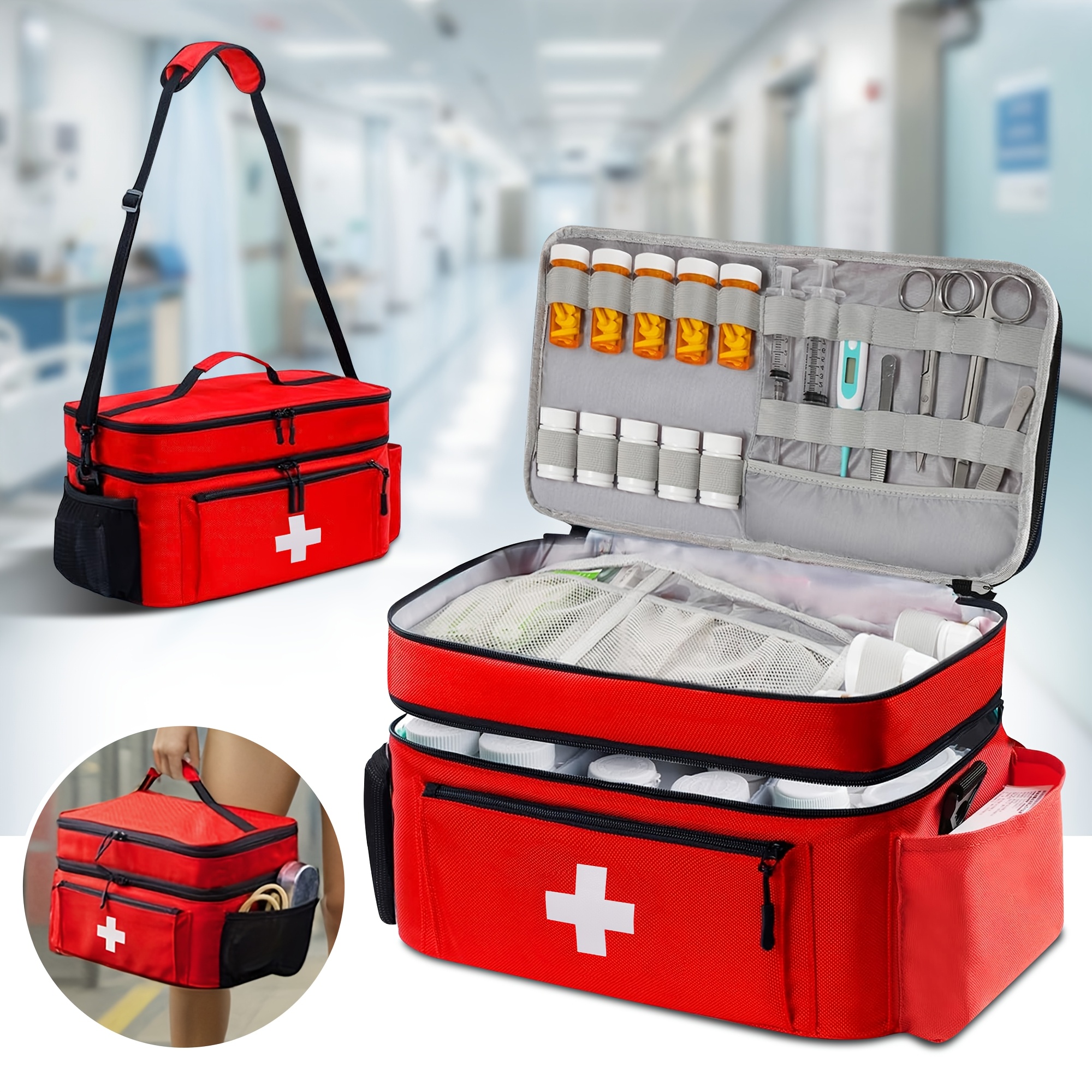 travel medicine bag organizer medicine organizer storage pill bottle organizer storage medication organizer for home medicine kit travel emergency kit empty bag only shelf baskets