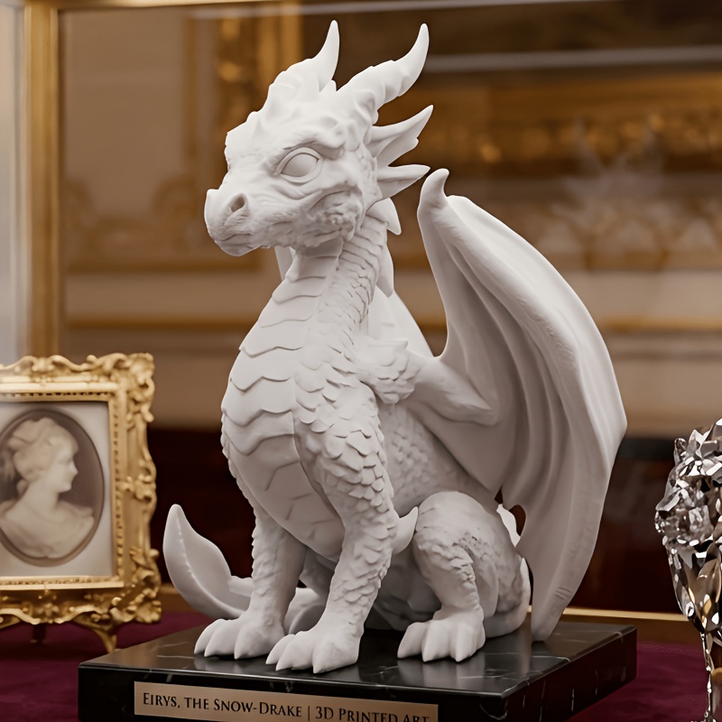 TEMU 1pc Ornement Dragon de Feu Design , Sculpture Dragon de Feu , Sculpture 3D à l'Échelle, Design Créatif Dragon Ludique, Décoration d'Intérieur
