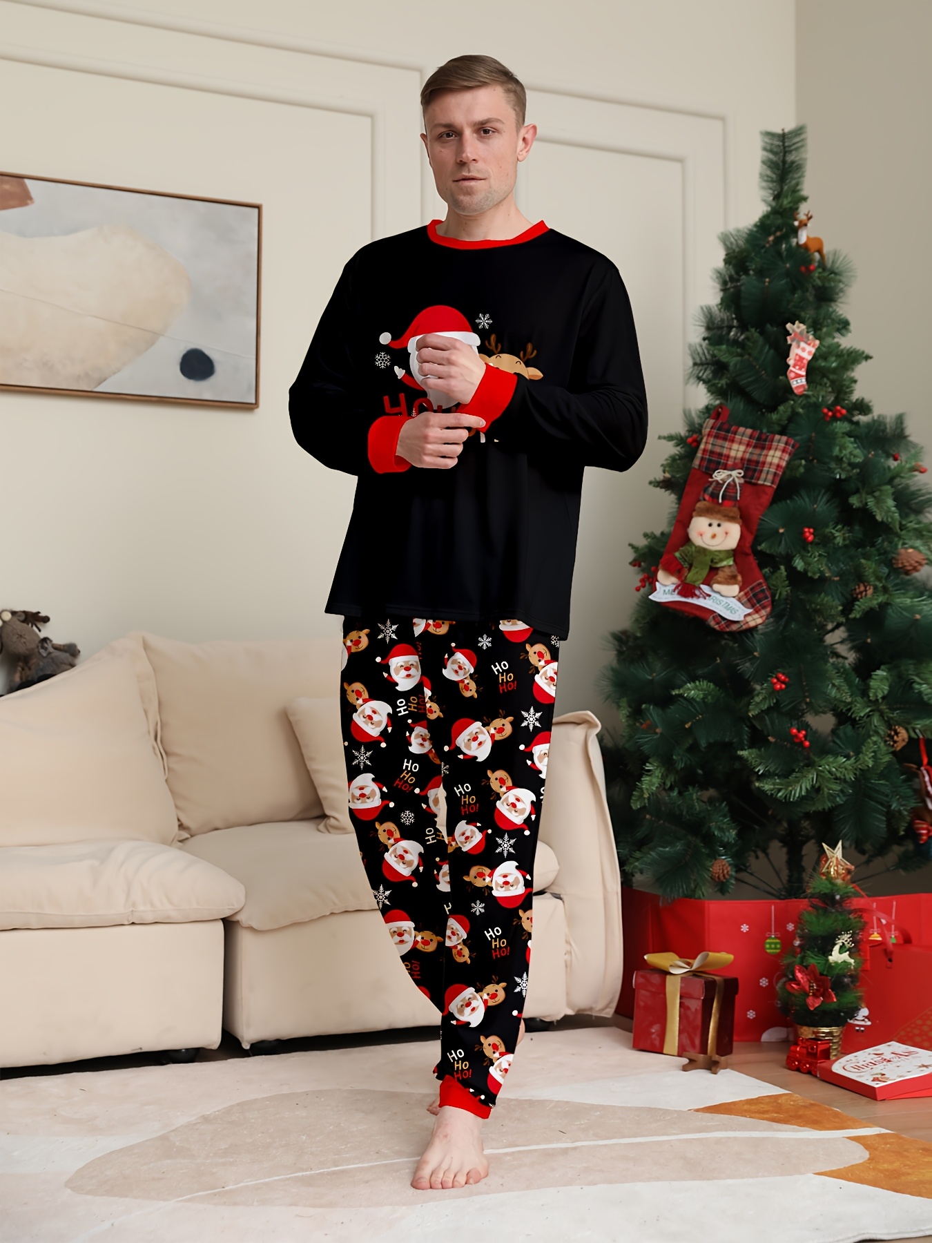 Pijama Ropa Hombre Navidad Pijamas Navideños A Juego Para Toda La