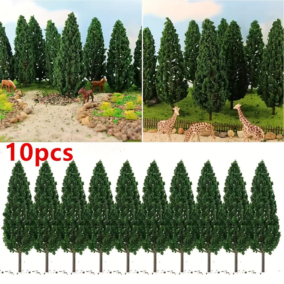 

10pcs 6.8cm Scale Model Trees, Green Miniature Trees For Sand Table Model, Micro Landscape, Train Layout, Building Model, , Park Scenery, Diy Craft, Realistic Decorative Trees