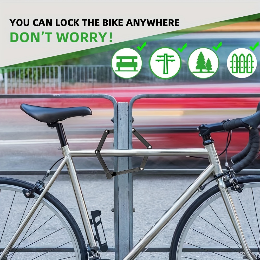 High-Strength Steel Bike Folding Lock, 87cm Length