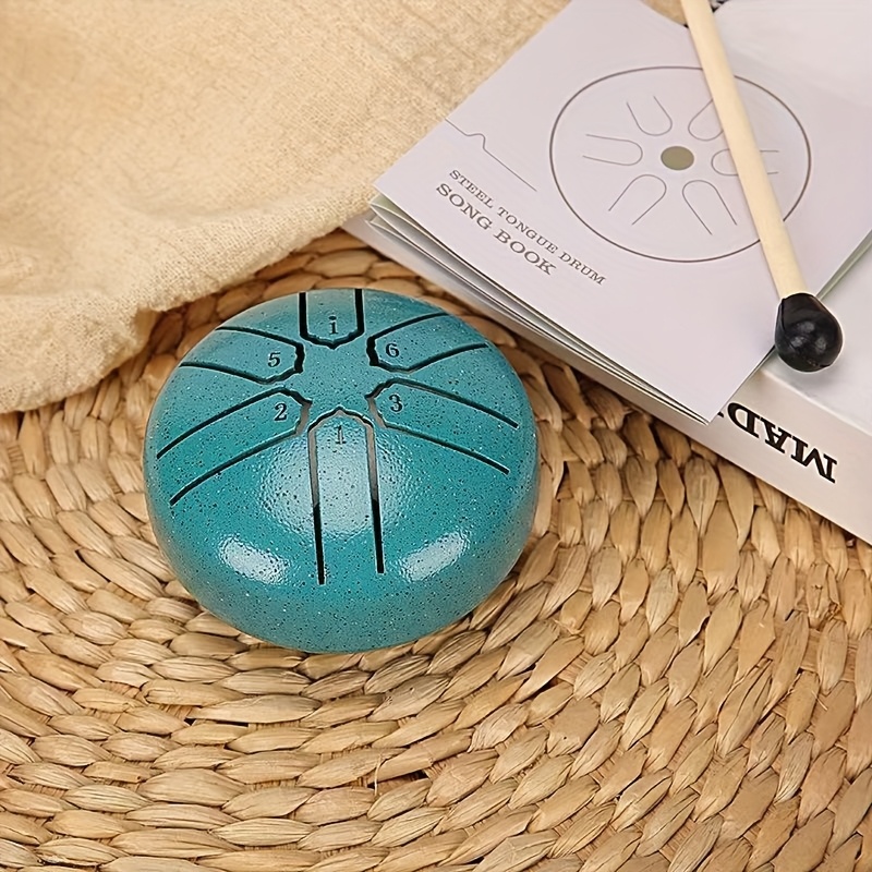3 Tongue Rain Drum 3" Steel Tongue Drum - 6-Note Rain Chime Handpan For Outdoor Garden Rain Drum For Garden