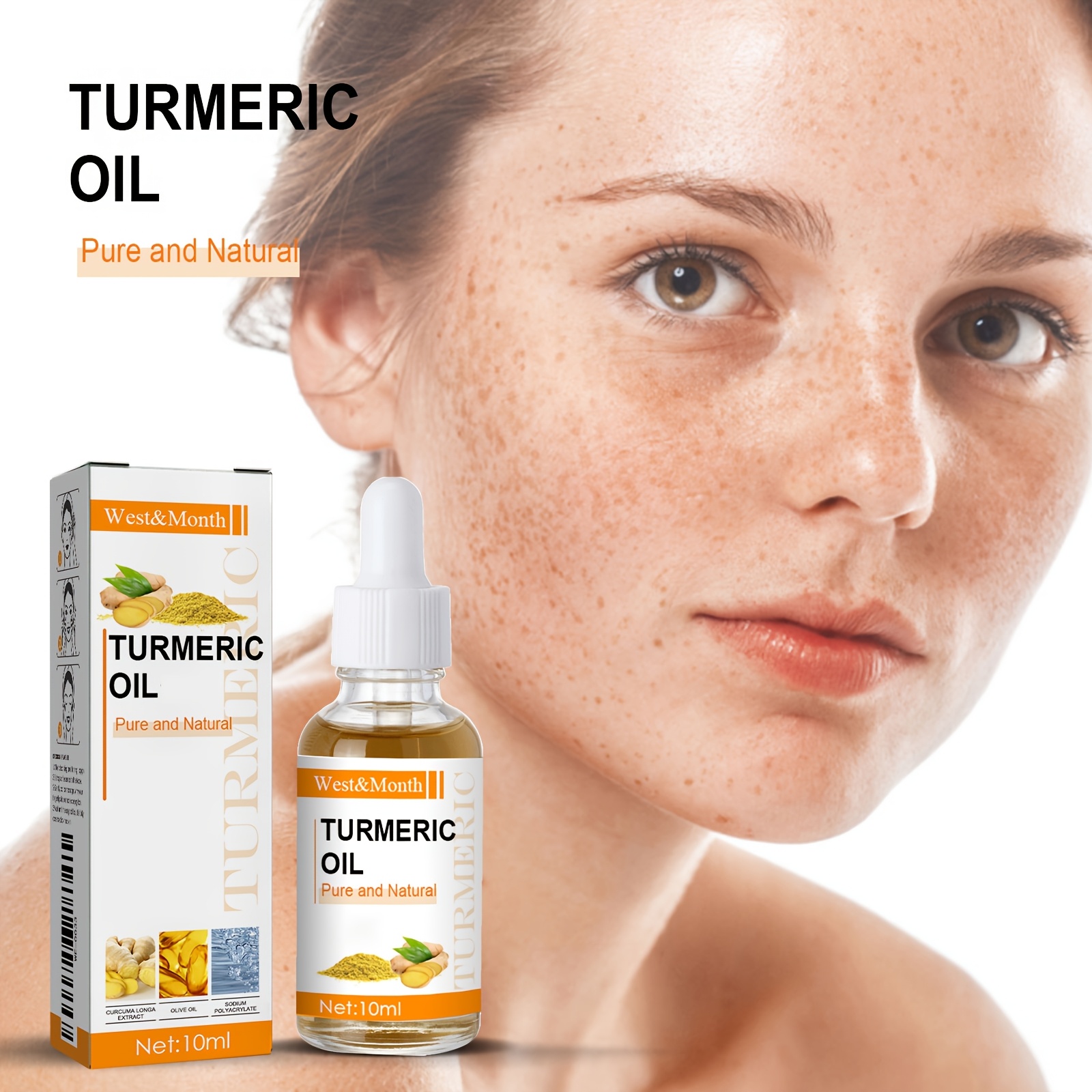 2pcs Turmeric Essential Oil, Light Beige Firming, Gentle Care, Moisturizing Face, Make Wrinkles Look Less, Local Warehouse, 10ml