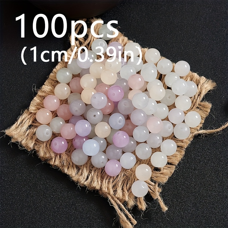 E-shop 100 Stück lichtempfindliche Farbwechsel-Perlen - 0,8/1 cm Schmuckherstellungsset mit Pastell- & leuchtenden Farben, für Armbänder, Ohrringe,