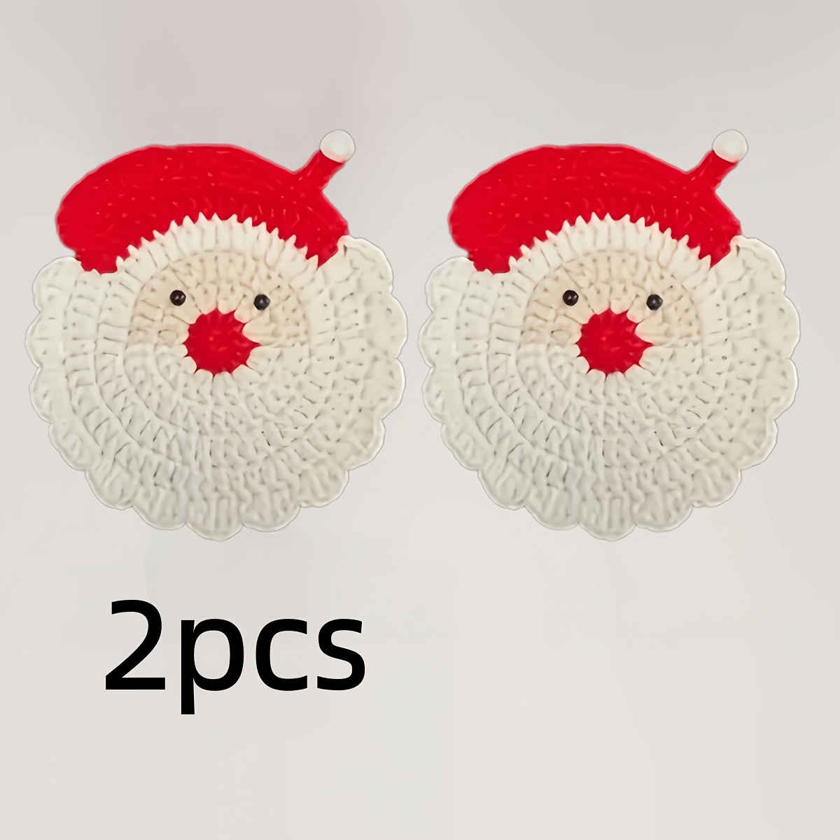 TEMU 2 Stk. handgefertigte Weihnachtsmann-Untersetzer – Feiertagsdekoration, festliche Tischdekoration, einzigartiges Weihnachtsgeschenk, mit Liebe