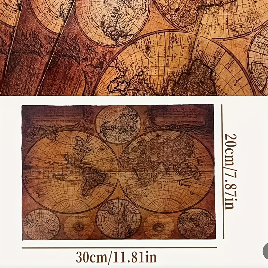TEMU 1pc 11.81X7.87 Pouces Cuir Vintage - 1.0-1.5Mm d'épaisseur, Cuir de Haute Qualité, avec des de et de Carte Exquises, Pliable et Découpable,