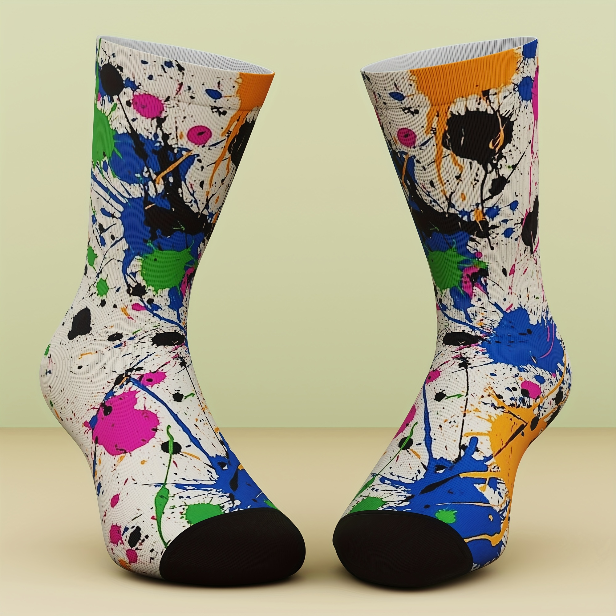 1 Pair Of Unisex Socks, Creative Patterns, And Unique, Fashionable And Comfortable, Suitable For , 3d Digital Printing , Machine Washable, A Quirky Sock Gift