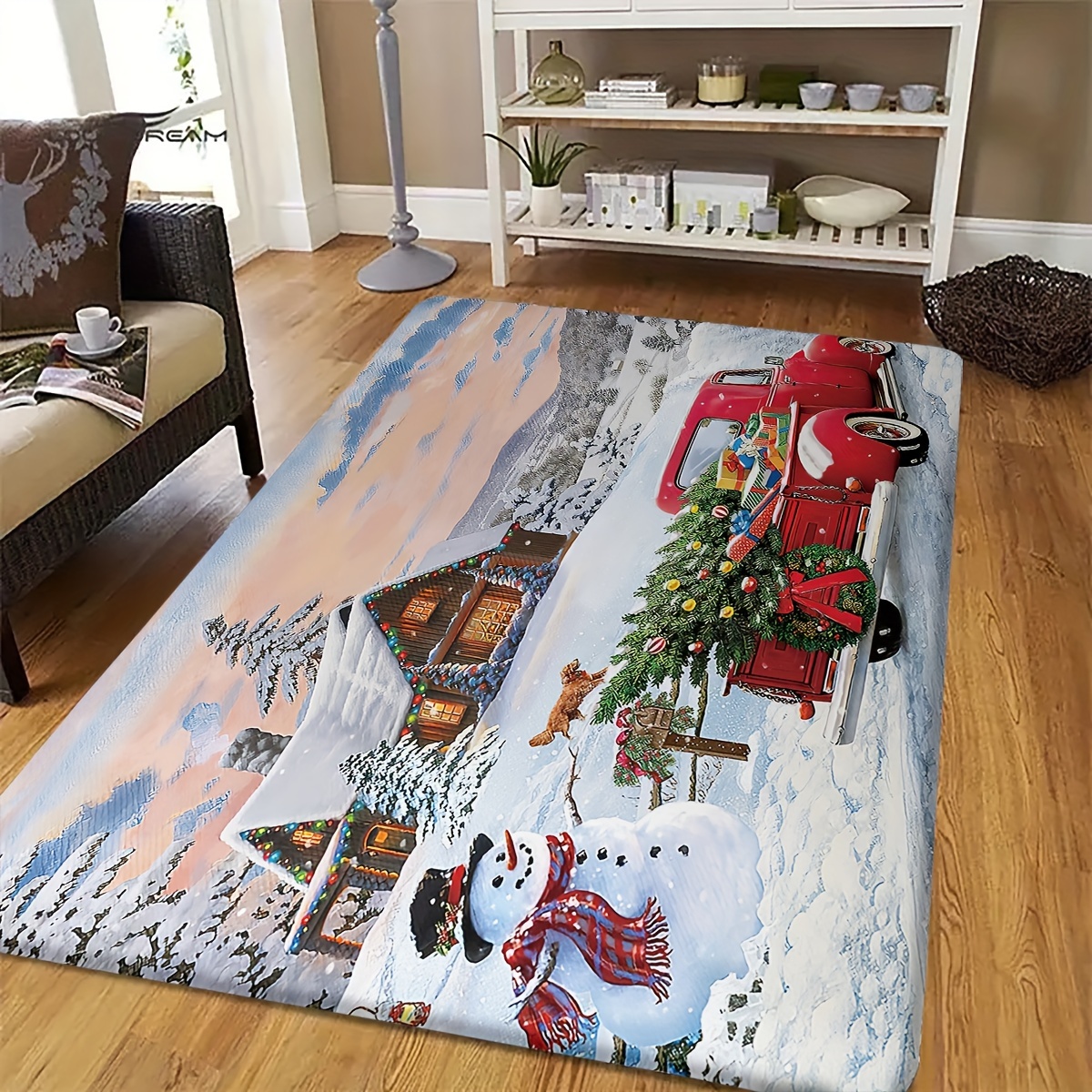 

Christmas Mat Snowman & - Decorative Rug For , , , Bathroom, And - Polyester, For / Use