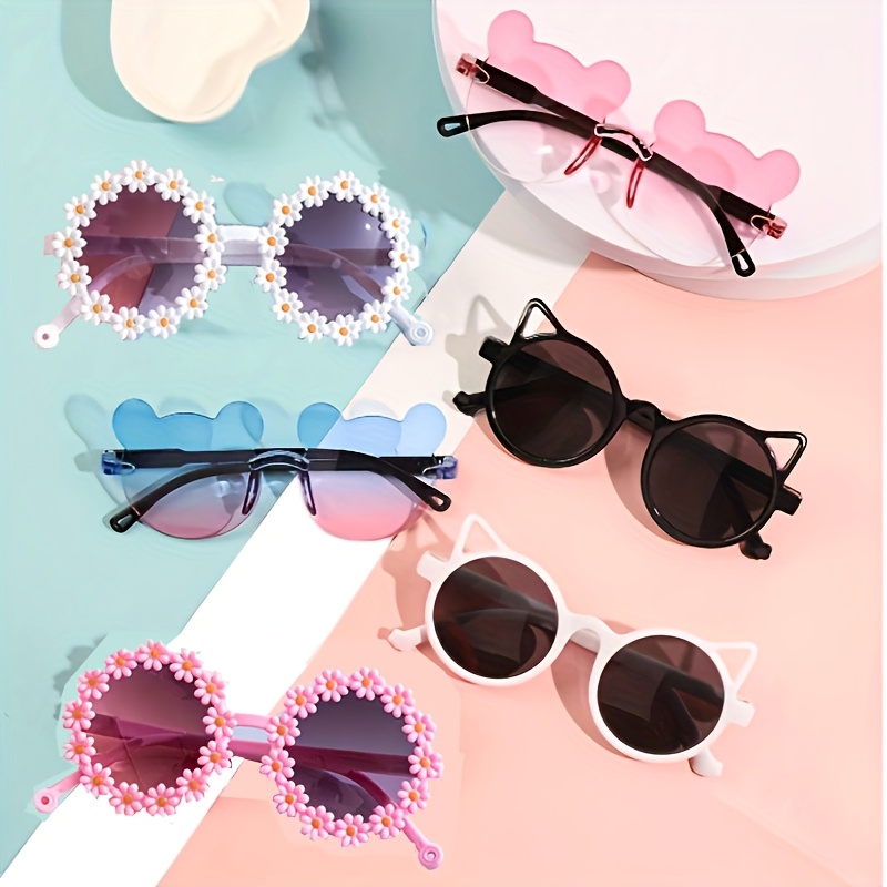 

6pcs Teen Fashion Glasses, Round Style, Color With , Decorative Eyewear, With For Hiking, Valentine's, Thanksgiving, New Year, Ideal For Pool Parties, Birthday Gifts, And Gift Bags