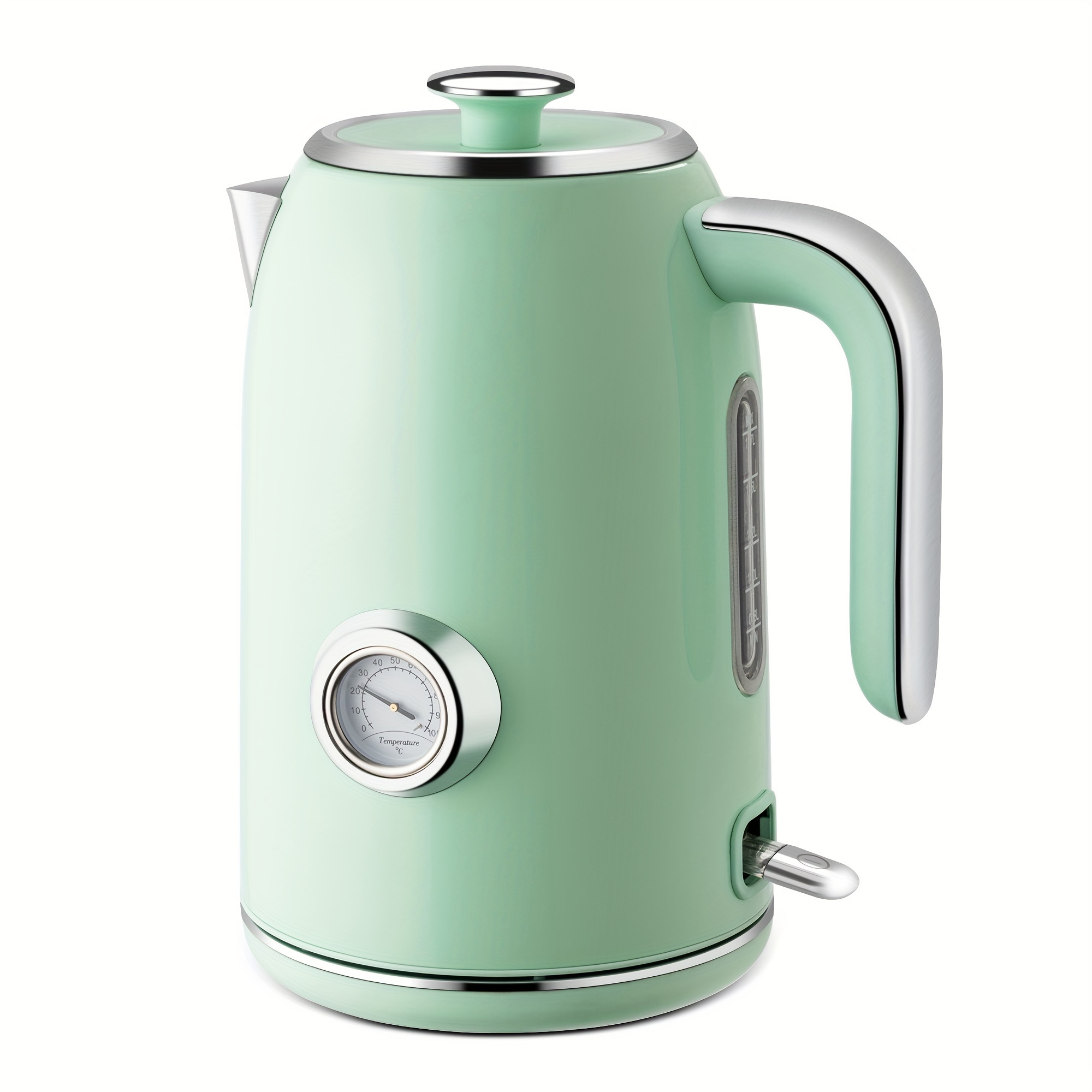 

Electric Kettle, 1.7l Stainless Steel Tea Kettle With Temperature Gauge, 1500w Water Boiler With Led Light, Bpa-free, Auto Shut-off And Boil-dry Protection.