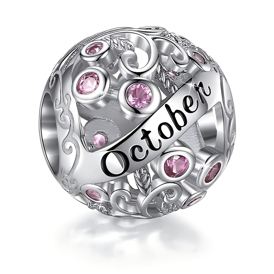 TEMU S925 Silver-plated Month Series/birthstone Series Fashionable And , Suitable For Original Bracelets Or Bracelets And Necklaces Jewelry Making,