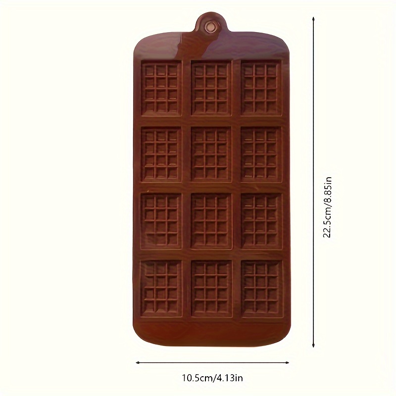 

1pc Silicone Waffle Mold, 12 Grid Checkered Biscuit Mold For Chocolate, Fondant, Cake Decorating - Diy Baking Tools