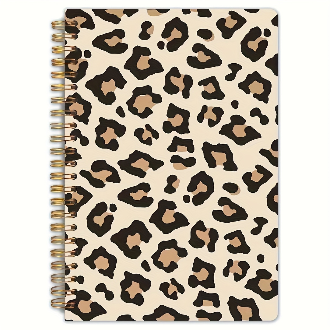 TEMU 1pc Leopard Print Art Cover Spiral Notebook, 5.5x8.3 Inches, High-quality Level Inner Pages, Exquisite Study And Office Supplies, Perfect Gift