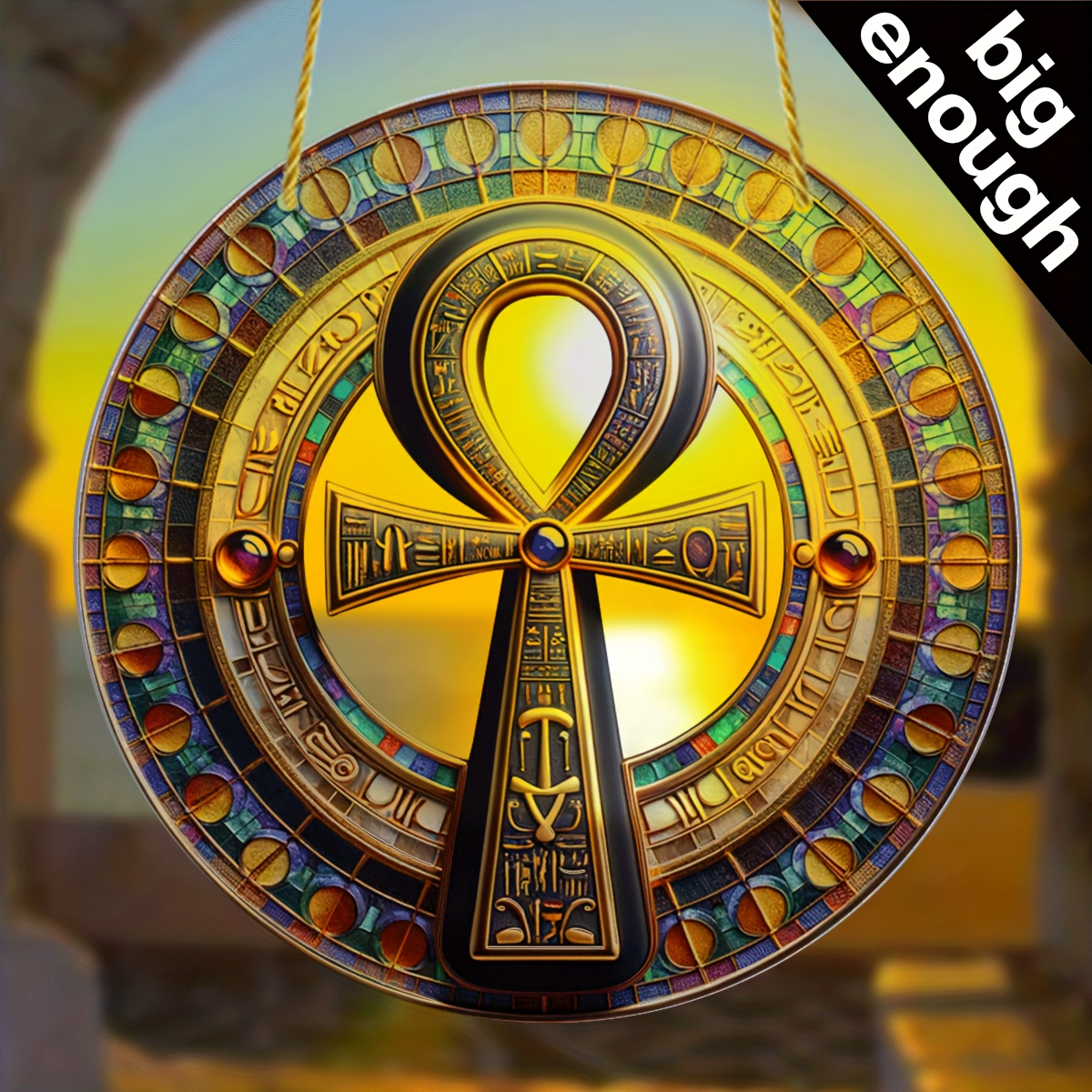 

Radiance" Key Of "x9" Acrylic Suncatcher - Ancient Egyptian Symbol Window Hanging, Perfect Gift For Boyfriend Or Friends, Ideal For Holidays & Garden Decor