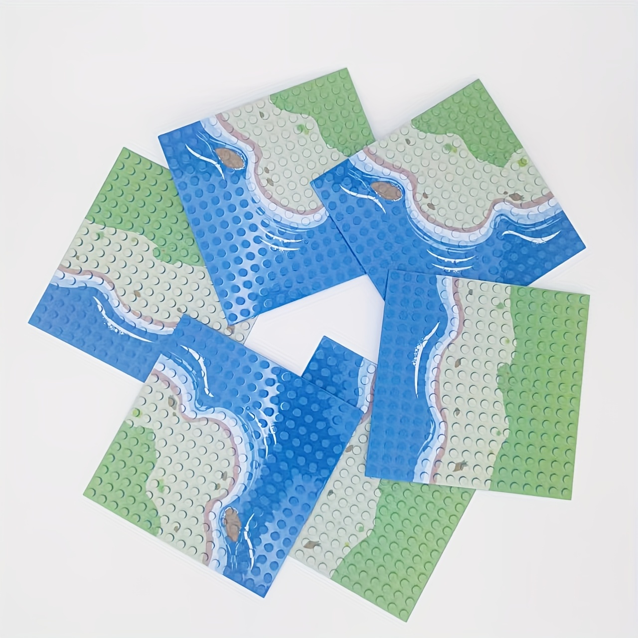 2pcs Set Small Grain Base Plates Forest Scene Building Blocks Home Decor Board