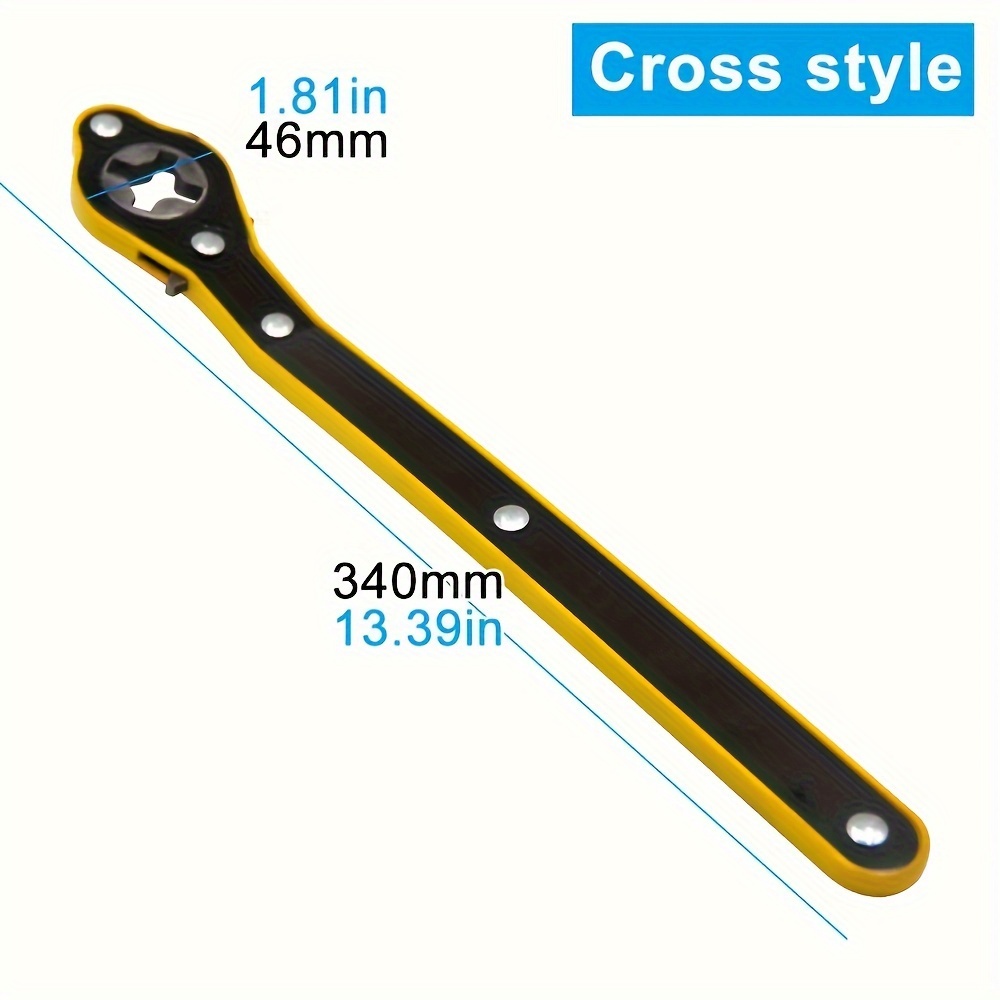 TEMU Iron Alloy Effortless Ratchet Wrench - Durable, Lightweight Scissor Jack Handle For Tire Changing