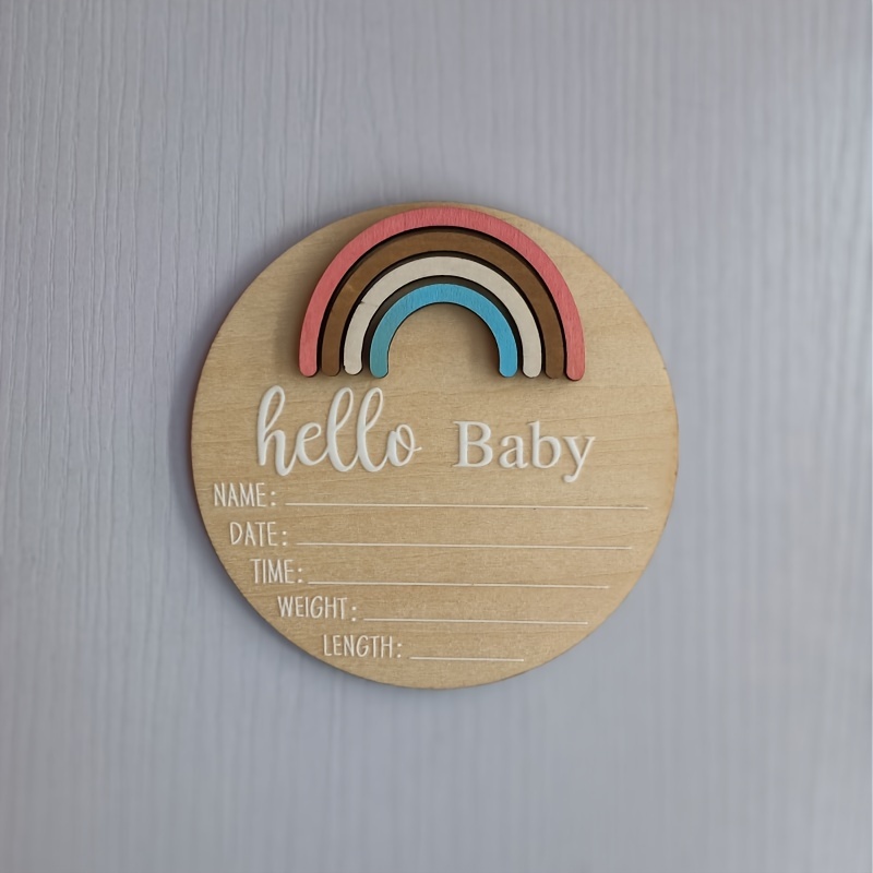 

- Rainbow Wooden 's Name Sign Announcement Disc