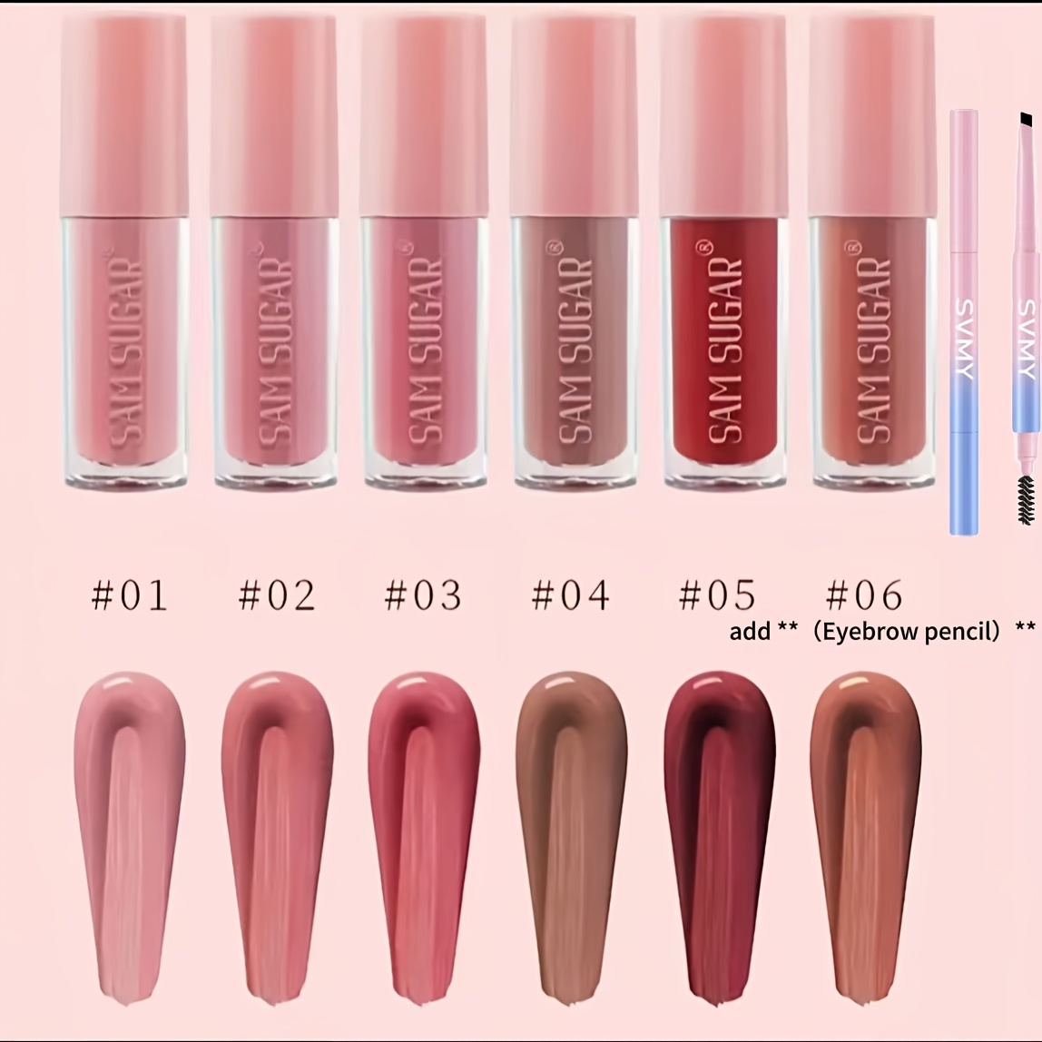 TEMU Glossy Lip Gloss - High Gloss, Non-sticky & Moisturizing! 6 Cherry Lip Gloss Set, Summer Popular Lip Gloss Gift Box, Durable Moisturizing,