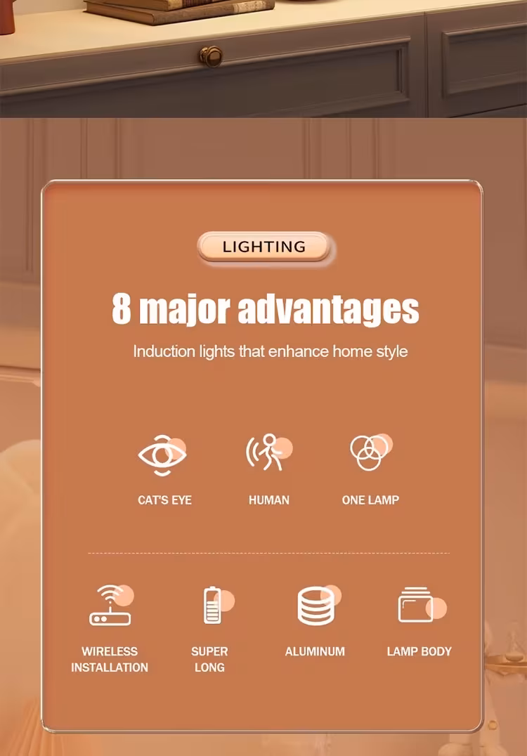 body sensing lights wireless led light strips usb rechargeable with adjustable colors motion sensor peephole lights led hill decorative lighting self installation indoor lighting suitable for rvs kitchens wardrobes Product details 1