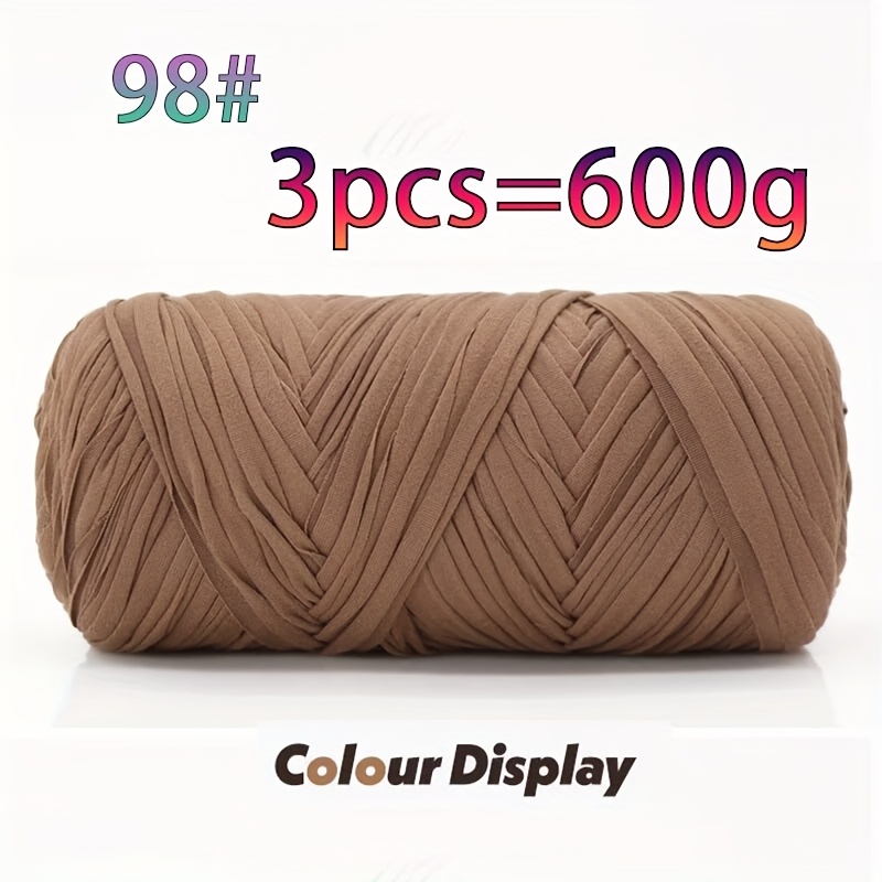 TEMU 600g Fil Multicolore pour T-Shirt, Bande de Tissu en Tissé, Fil à Tricoter, Crochet, DIY Crochet, Matériel de à pour Crocheter des Chaussons,