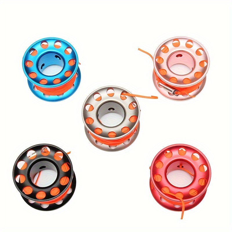1pc 15m/30m(590.55in/1181.1in) * Diving Reel, Aluminum Alloy Large * Spool,  Finger Reel With Snap Clip, For Underwater Diving, Snorkeling