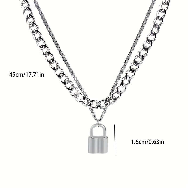 Men's Layer Lock Necklace Blazer Shirt Combo