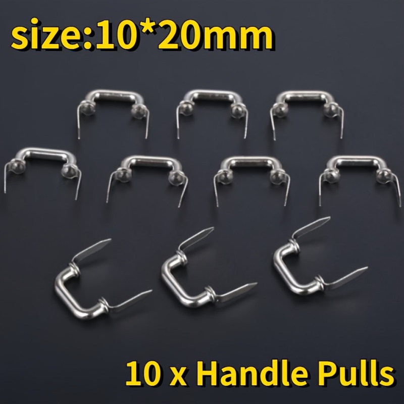 

10pcs Mini Zinc Alloy Handles - 20x10mm Polished , Vintage Style Pulls For Jewelry Boxes, Makeup Cases & Gift Boxes - Golden Or Silvery