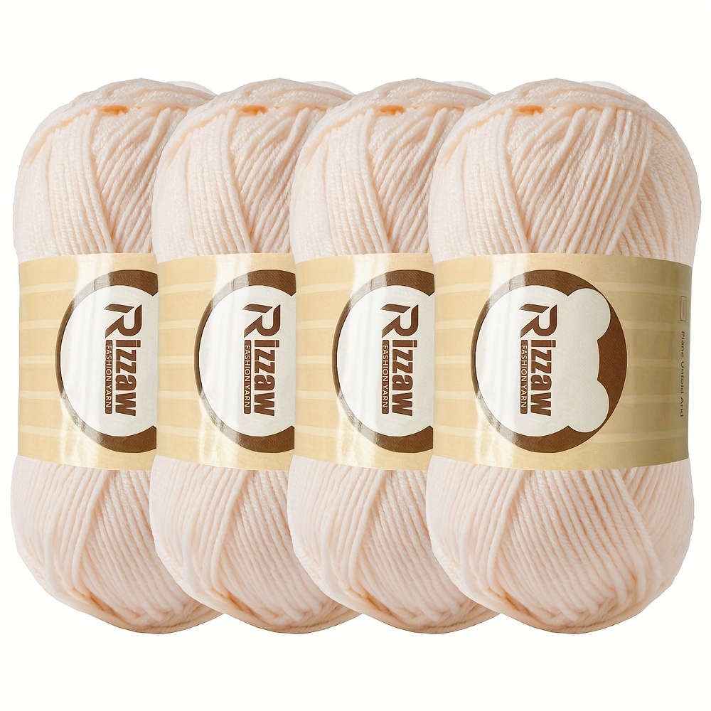 TEMU 4pcs Solid Color Crochet Yarn Set - 4-strand Yarn, Suitable For Beginner Crochet Projects, Used For Knitting Handbags, Crafts, Decorations,