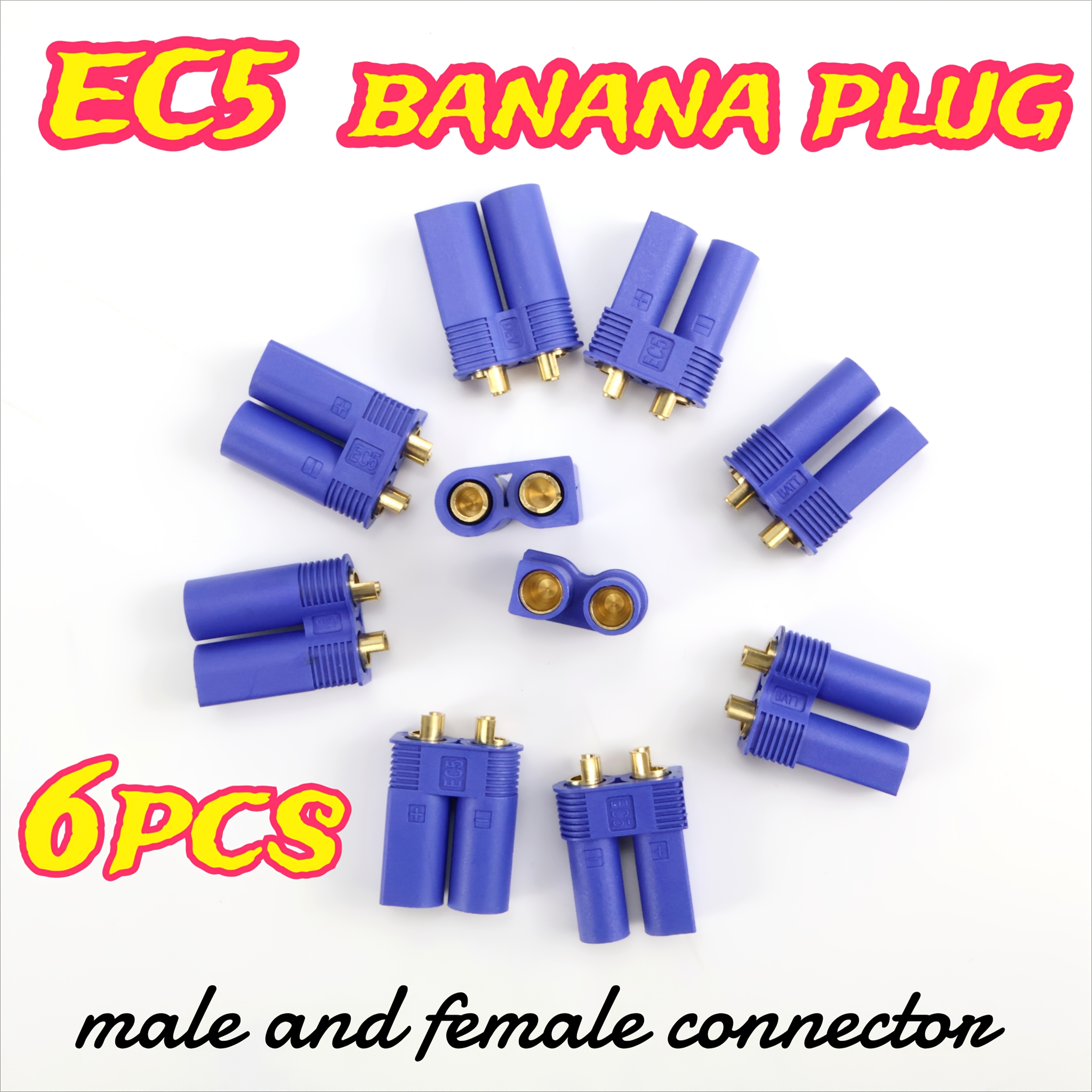 OliRC 2 St. Männlichen EC5 zu Weiblich EC3 Verbinder Adapter(C107-2 OliRC 2 St. Männlichen EC5 zu Weiblich EC3 Verbinder Adapter(C107-2