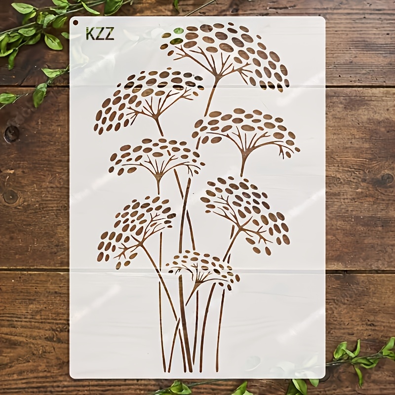 TEMU Kzz 1pc Painting Template Measuring Reusable Floral Plant Template Suitable For Crafting | Painting On Walls, Canvases, Scrapbooks, Journals