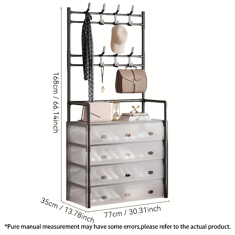 Floor-To-Ceiling Integrated Shoe Cabinet Shoe Rack, Multi-Layer Hat And Coat Rack, Household Entrance Dust-Proof Shoe Rack, Multi-Layer Household Entrance Storage Rack, Sturdy And Durable Shoe Rack, Dust-Proof Hat And Coat Rack