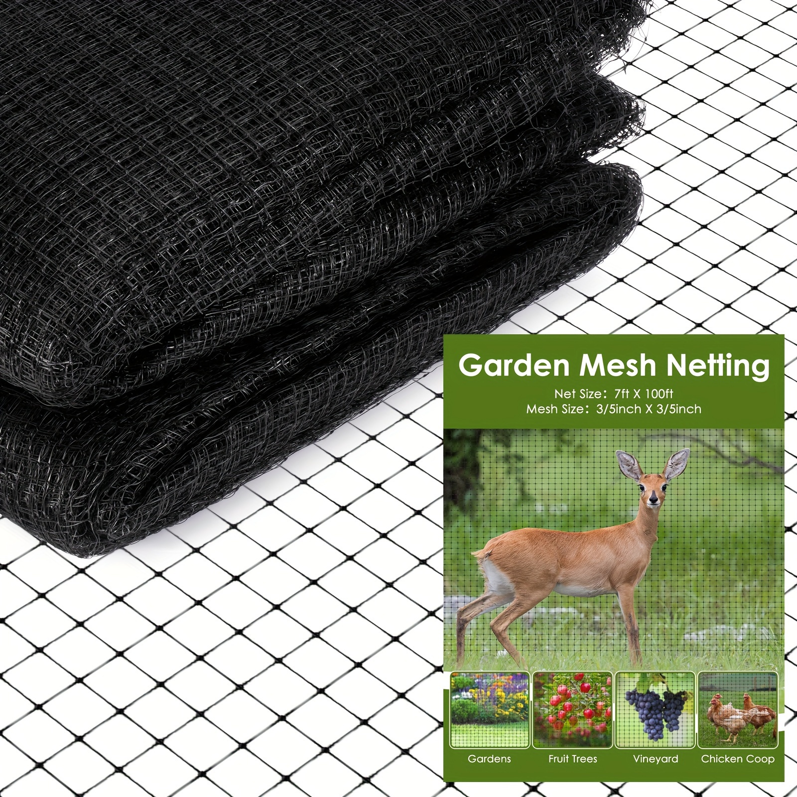 

Bird Netting For Garden, 7x100 Feet Fruit Tree Netting For Squirrels And Birds, Bird Netting For Garden Netting Mesh, Deer Netting For Plants Netting For Squirrels