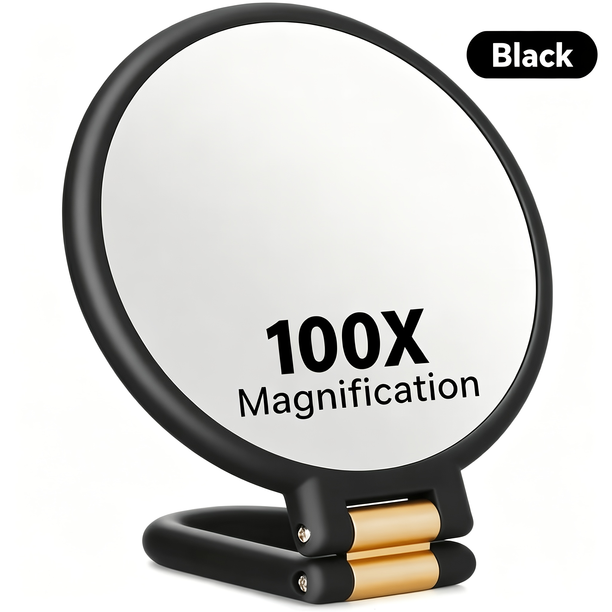 TEMU 1pc 100x Hd Handheld Makeup Magnifying Mirror, 1x/100x Dual Magnification Switchable, 360Â° Adjustable Handle And Mirror, Frame Portable For