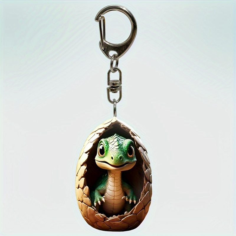 

Cartoon Dinosaur Acrylic Keychain With Lobster Clasp - Cute 2d Keyring Pendant For Backpack, Decoration Gift Accessory, Single Piece, Ideal For Birthday Celebrations