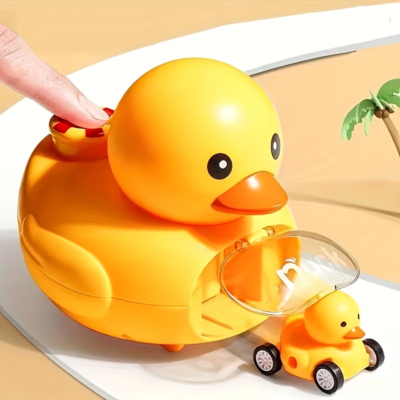 

Pressing The Little Yellow Duck, Chick, Cute Animal Inertia Ejection Car Toy, Holiday Party Interactive Toy Car