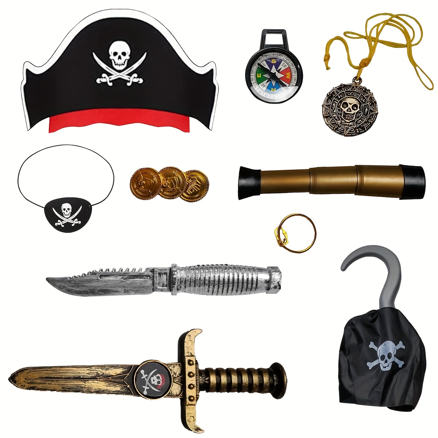

10pcs Kit - Includes Hat, , , Necklace & For Halloween, Parties &