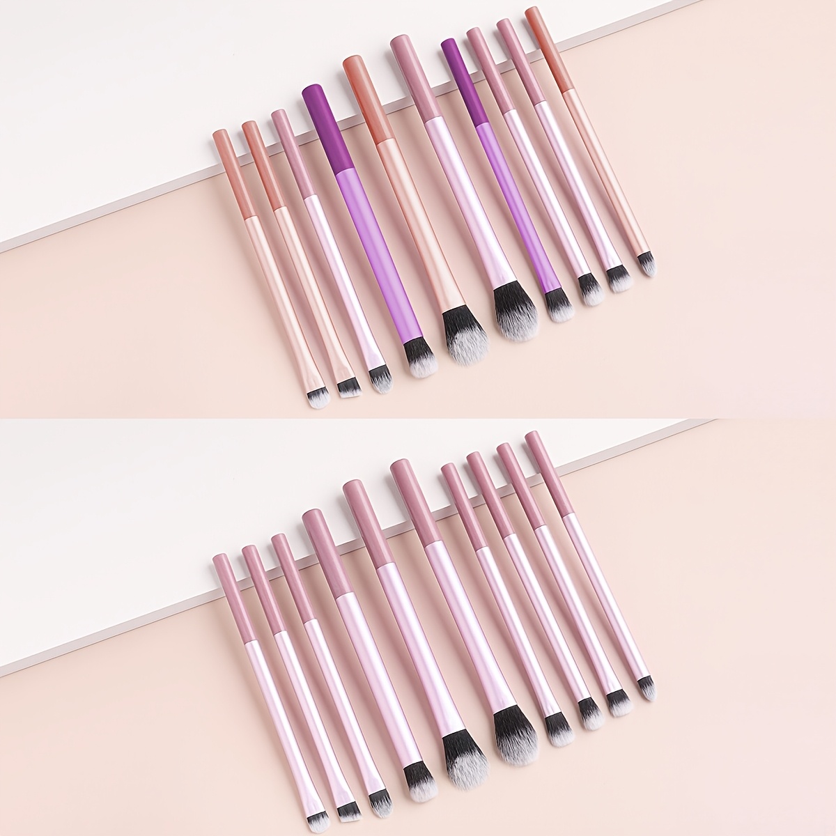 10-delars professionellt sminkborstset rosa & lila | mjuka, hudvänliga nylonborst för applicering | multifunktionella ansikts- & ögonverktyg med hållbara abs-handtag | idealisk för alla hudtyper & | 90 Dagars Köparskydd | Temu