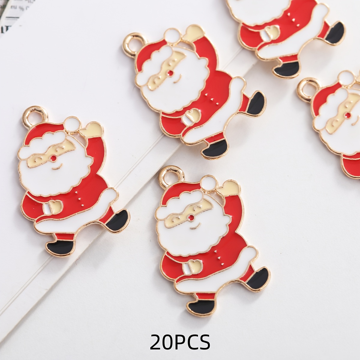 TEMU 10/20pcs Of Smiling Santa Claus Alloy Pendants, For Necklace, Bracelet, Earrings, Anklet, Bag, And Keychain Jewelry Making For Christmas And New