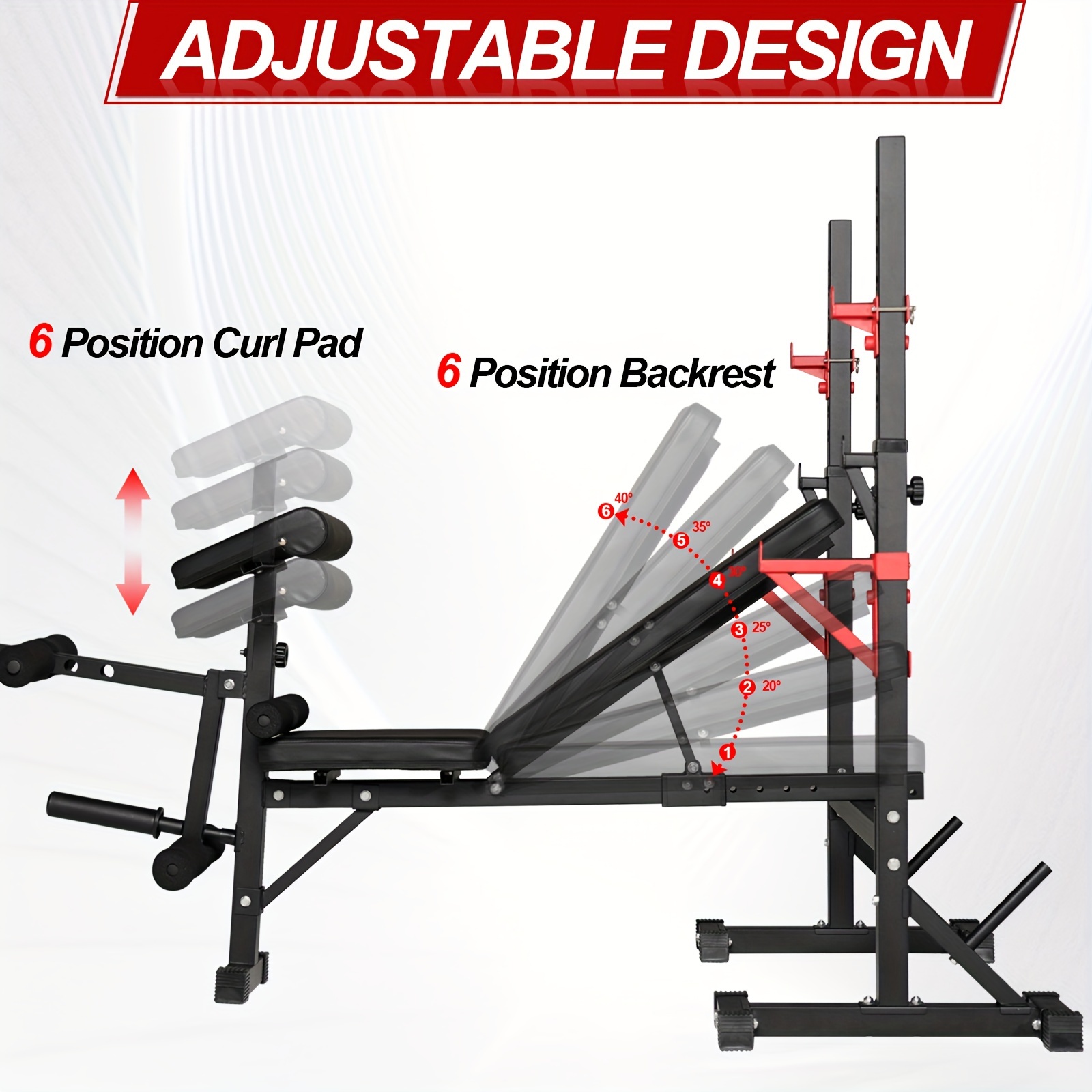 weight bench squat rack height adjustable barbell Temu