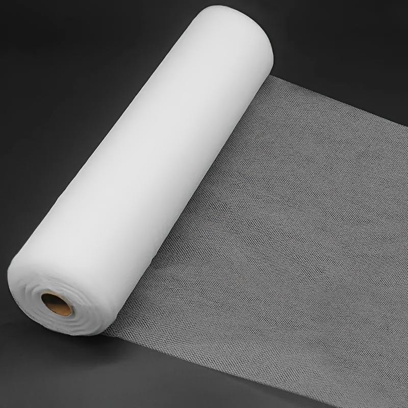 Image of 1 Roll 50 Yards White Sheer Curtain Panel - Pre-cut Window Drapes With High Elasticity, Suitable For Diy Wedding, Party Decor, Sheers For Privacy & , Handwashable White Fabric (50 Yards Length)