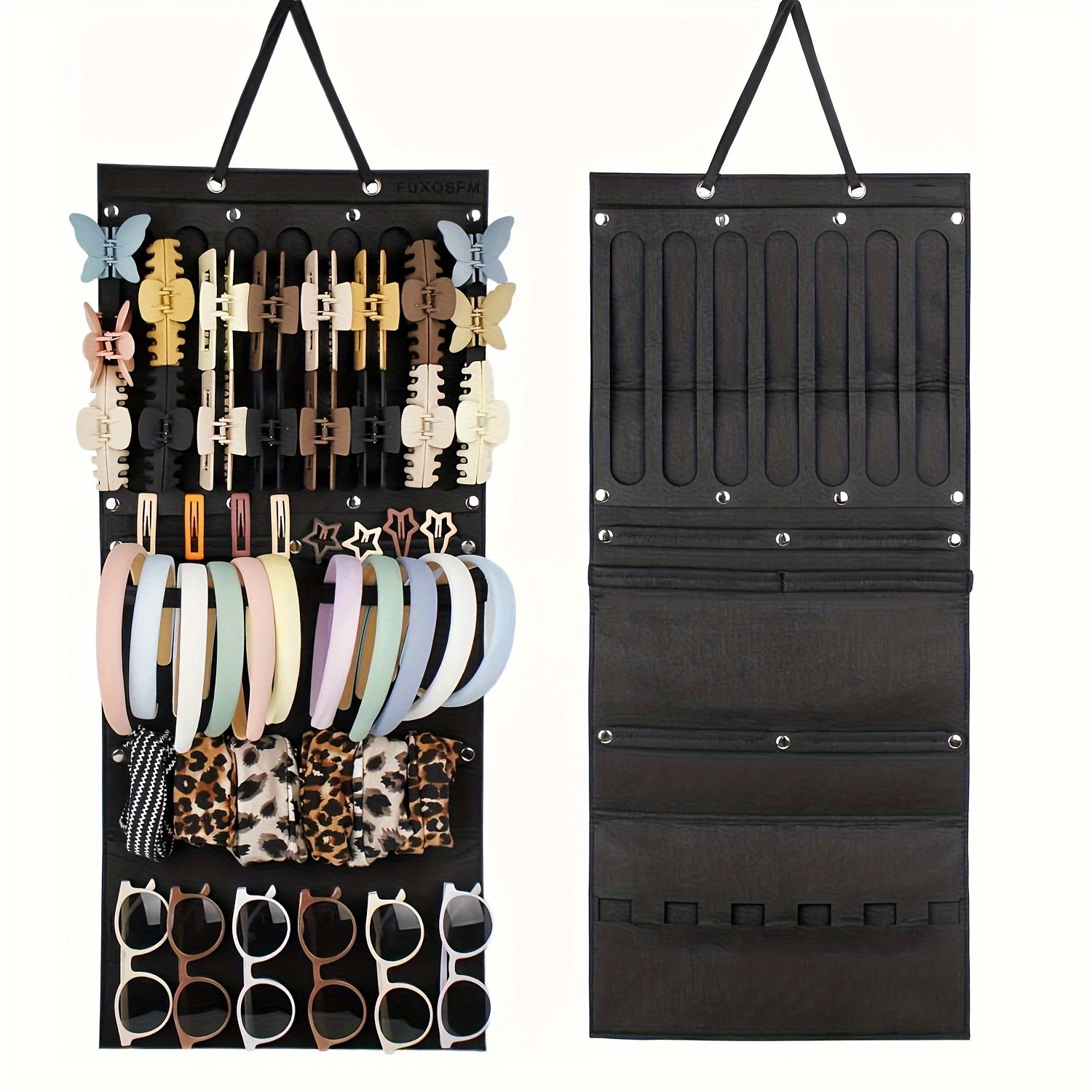 Image of Women's Hanging Claw Clip Storage Box, Claw Clip Storage Box, Headband Storage Box, Hair Accessory Bow Storage Box, Glasses, Hair Clips, Headbands, Claw Clips