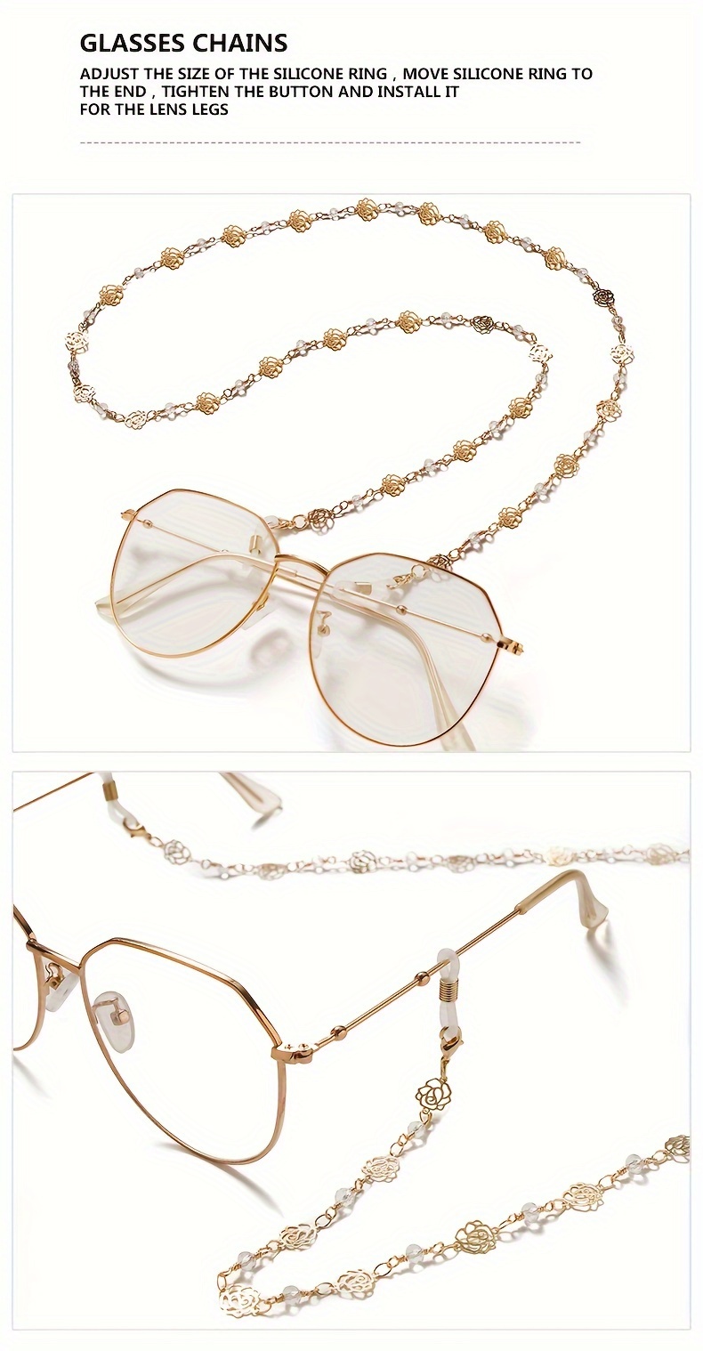 retro rose eyeglass glasses chain strap eye glasses holders around neck mask eyewear strap glasses retainer details 1