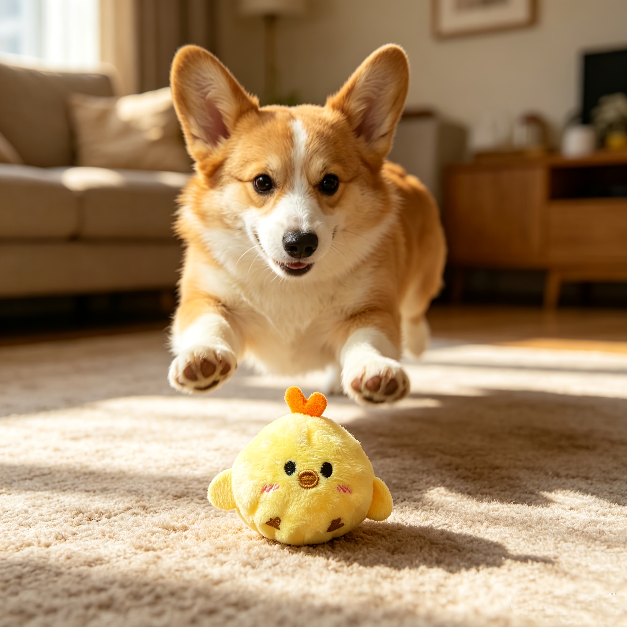 1pc   pet interactive bouncing squeaky toy ball play and entertainment companion toy for cats and dogs   sound when pressed to   cats and dogs chew resistant material slow rebound pet companion toy battery not included Product details 0