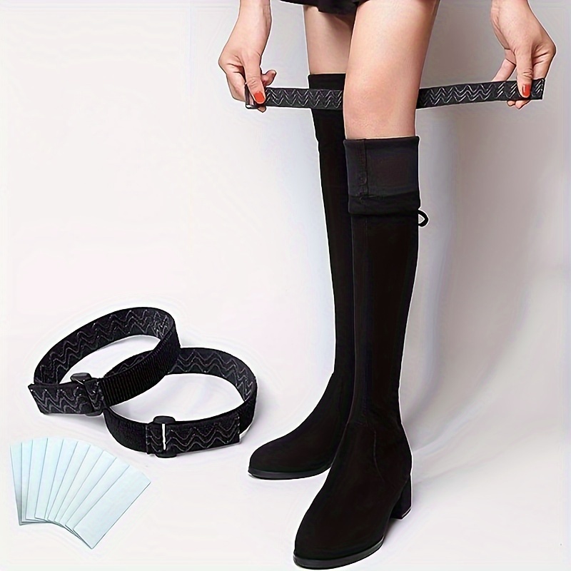 

Nylon Boot Straps Anti-slip Elastic Boot Bands Adjustable Boot Grip Holders For High Tube Boots, Double Pack