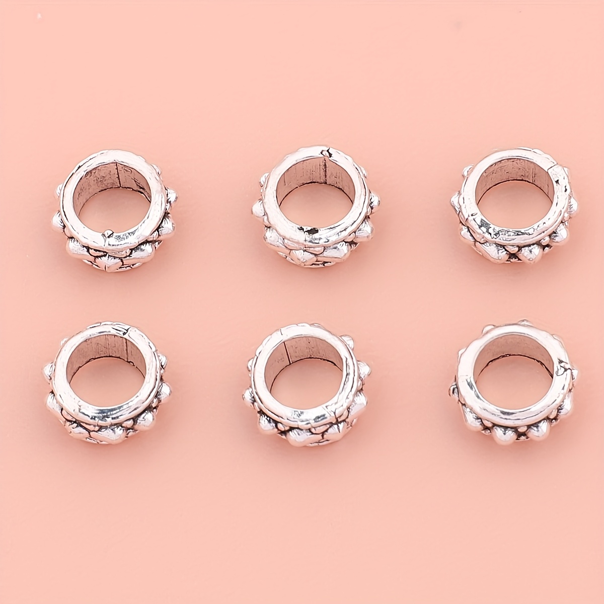 Image of 30pcs Large Hole Willow Spacer Beads, Retro Alloy Spacers For Jewelry Making, Diy Earring Necklace Bracelet Accessories, Handmade Craft Supplies, Holiday Gift Kit